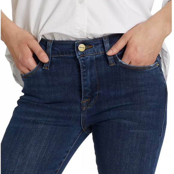Frame NWT Le High Flare high rise button fly flare leg jeans Size 27 - Picture 3 of 15